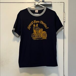 Men's Graphic Tee - Black and Gray with Gold Print